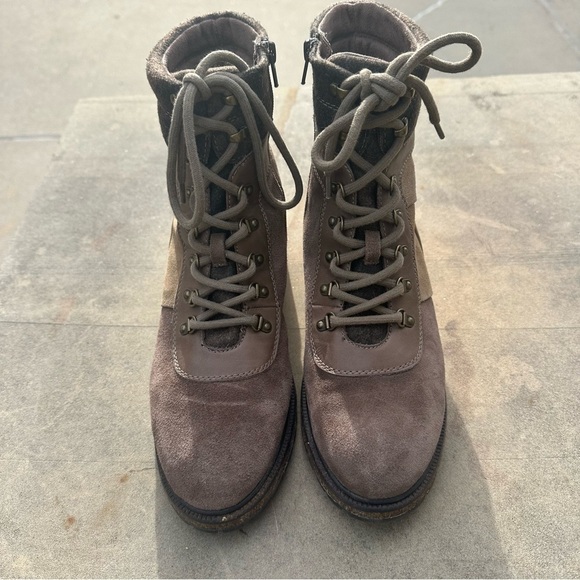 Earth Elements Tessa Lace Up Combat Hiker Boots Leather Mushroom Size 11 EUC - Picture 3 of 10